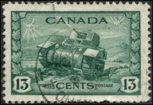 Canada, SC# 258 Army Tank  13c used SCV $3.60