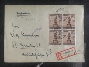 1944 Hamburg Germany Registered Cover Locally Used