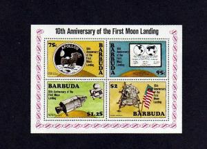 BARBUDA - 1980 - SPACE - MOON LANDING - MINT  S/SHEET!