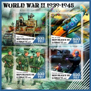 Stamps World War II 1+1 sheets perforated MNH** 2017 year