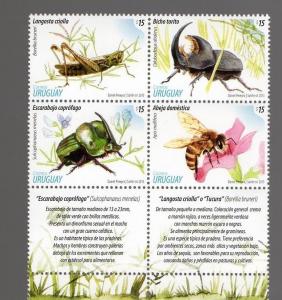 Insect bee locust beetle fauna #2437 URUGUAY MNH STAMP Cv$10 