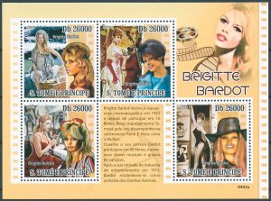 Sao Tome & Principe 2009 MNH Celebrities Stamps Brigitte Bardot Actresses 4v M/S 