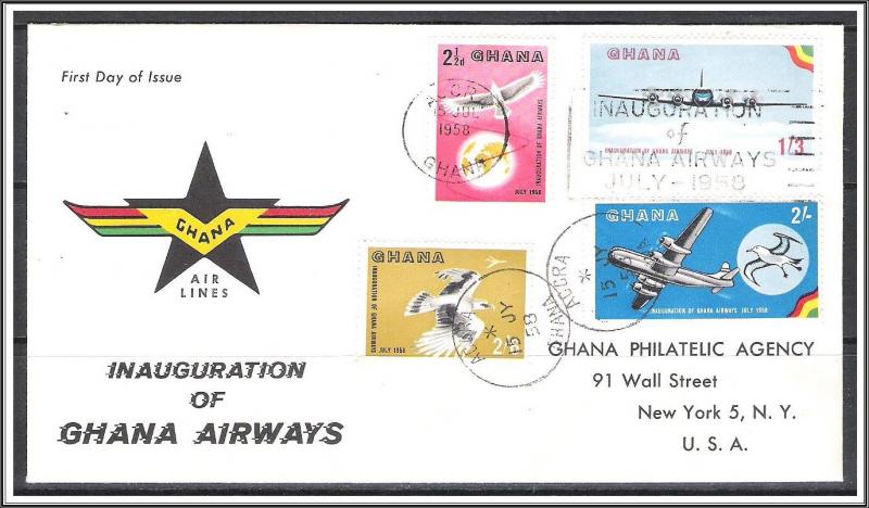 Ghana #32-35 Airways FDC