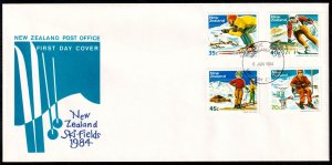 New Zealand 1984 Skiing First Day Cover FDC SC 799-802