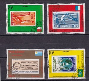 LI09 Paraguay 1988 Airmail - History of Football World Cup used stamps