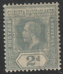 Gilbert & Ellice Sc 16 1916 KGV 2 pence issue MLH CV $16.00