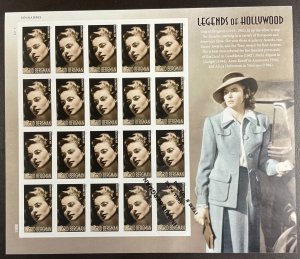 5012 Ingrid Bergman Legends of Hollywood  MNH Forever Sheet of 20 FV $12  2015