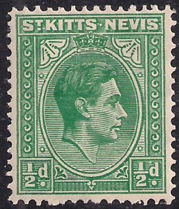 St Kitts & Nevis 1938 -50 KGV1 1/2d Green MM SG 68 ( R736 )