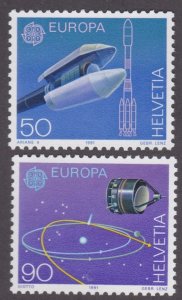 1991 Switzerland 1444-1445 Europa CEPT / Satellite