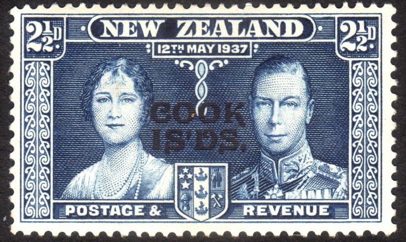 1937, Cook Islands 2 1/2p, MH, Sc 110