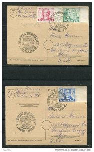 Germany Berlin (West) 1949 2 Post card Mi 61-3 Special Cancel CV 500 eu Goethe