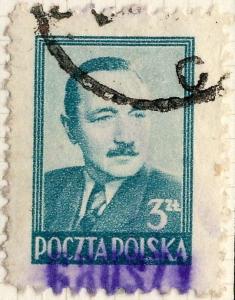 POLOGNE / POLAND 1950 GROSZY O/P T.3 (Katowice/Krakow Kt/Kr1c violet) Mi622 used