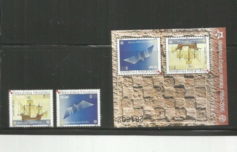 CROATIA 2006 SCOTT 5291-2 AND 592A MNH SCV $67