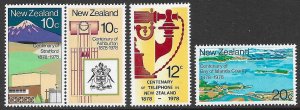 NEW ZEALAND 1978 TELEPHONE & ANNIVERSARIES Set Sc 656-659 MNH