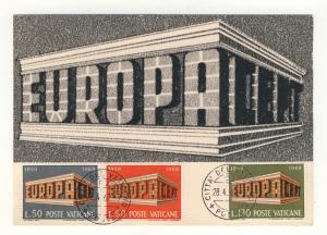 VATICAN - 1969 - F.D.C. MAXIMUM CARD EUROPA Issue MiNr.547-549