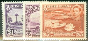 JS: British Guiana 230-241a mint all perfs except 239a CV $169; scan shows a few