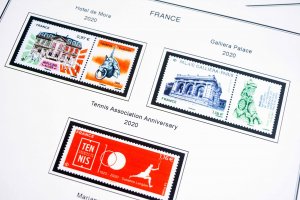 COLOR PRINTED FRANCE 2019-2020 STAMP ALBUM PAGES (63 illustrated pages)