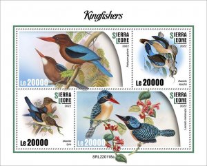 SIERRA LEONE - 2022 - Kingfishers - Perf 4v Sheet - Mint Never Hinged