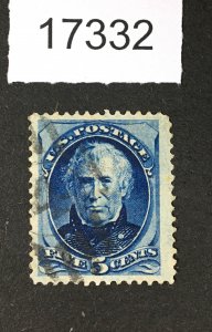 MOMEN: US STAMPS  # 185 VF+ USED  LOT #17332