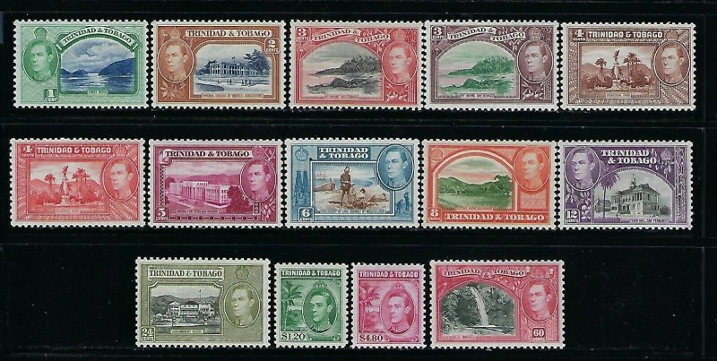 TRINIDAD & TOBAGO- SCOTT #50-61 1938-41 GEORGE VI PICTORIALS-  MINT NEVER HINGED