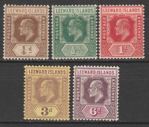 LEEWARD ISLANDS 1907 KEVII RANGE TO 6D