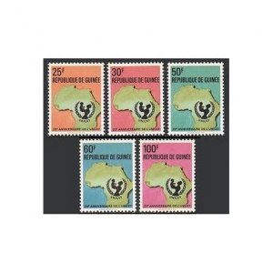 Guinea 1971 25th Anniversary of UNICEF Organization Map Celebrations Stamps MNH