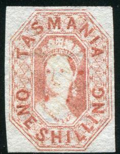 TASMANIA ~ #16 Very Nice Mint Light Hinged Imperf Issue NO GUM VICTORIA ~ S5417