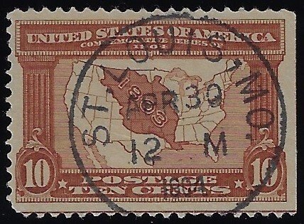 Scott #327 - $1,500.00 – VF-Used – St. Louis First Day Cancel Showpiece!