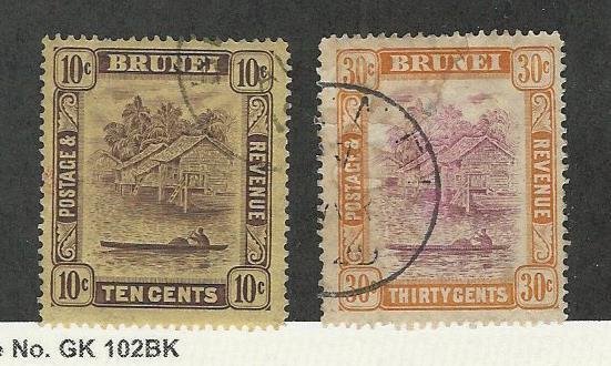 Brunei, Postage Stamp, #54, 56 Used, 1931-37, JFZ