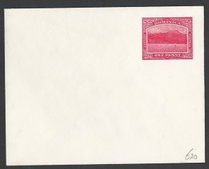 Dominica 1903 1d Postal Envelope HG1 g-fine unused hinge remains on back