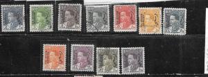 Iraq #O73-O83 King Ghazioverprints (U) CV $10.15