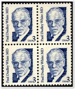 SC#2170 3¢ Paul Dudley White Block of Four (1987) MNH