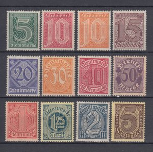 1920 Germany Service Stamp Dienstmarke Full Set Mi 23/33 + Mi.65 MLH Luxe