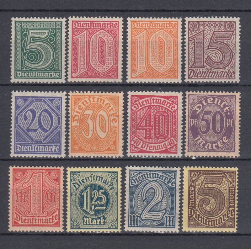 1920 Germany Service Stamp Dienstmarke Full Set Mi 23/33 + Mi.65 MLH Luxe