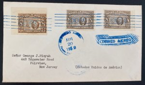 1952 Honduras Airmail Cover To Fairview NJ USA