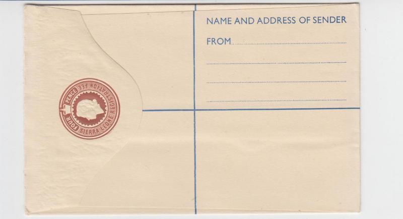 SIERRA LEONE  QE2 4d REGISTERED ENVELOPE VF UNUSED H&G#E6 (SEE BELOW