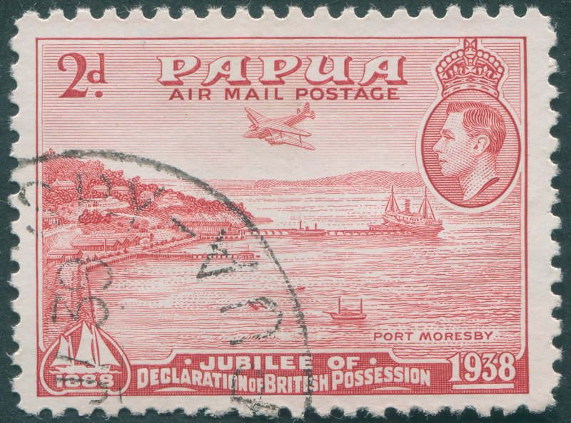 Papua 1938 2d rose-red SG158 used