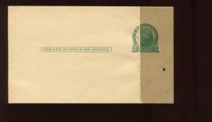 UX27 1c Green on Buff, Die I, Postal Card, Paste-Up Variety (CV 136)