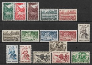 French Guiana 1947, Complete Issue, Scott # 192-208, Yvert # 201/217, VF MLH*OG