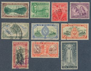 NEW ZEALAND Sc 247-57 USED Exc #256 - 1946 Peace Issue - Complete except #256