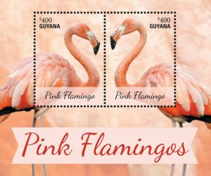 Guyana - 2014 - Pink Flamingos - Souvenir Sheet - MNH