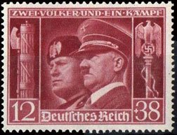 Scott #B189 Mussolini and Hitler MNH