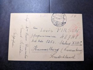 1940 France Prisoner of War POW Postcard Cover Villegiature to Nuremburg Germany