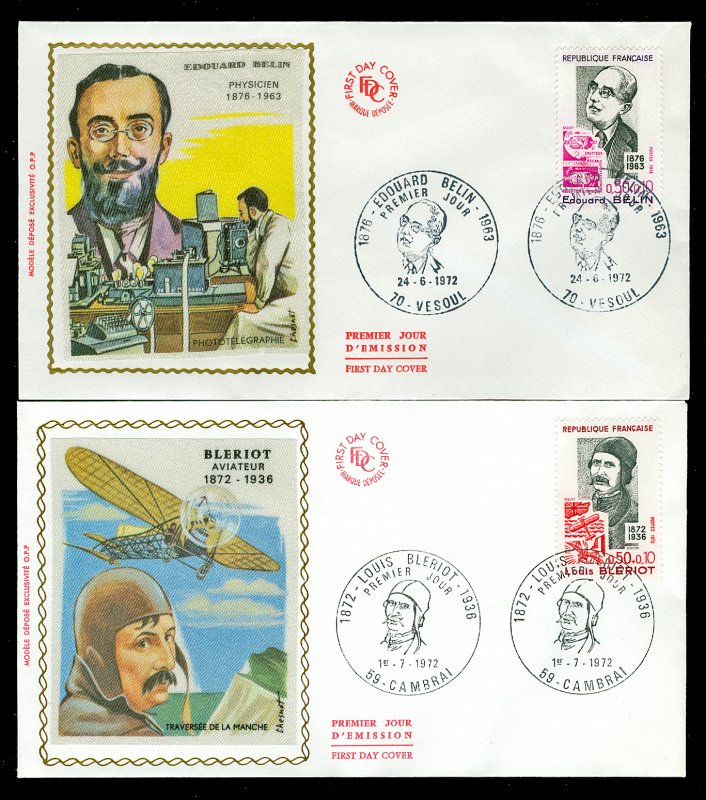 France B456, B457 First Day Covers with Silk Cachets