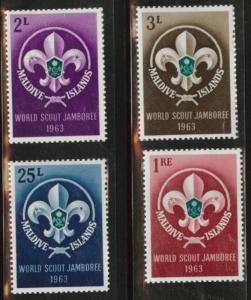 Maldives Scott 129-132 MNH** 1963 Scout Jamboree set