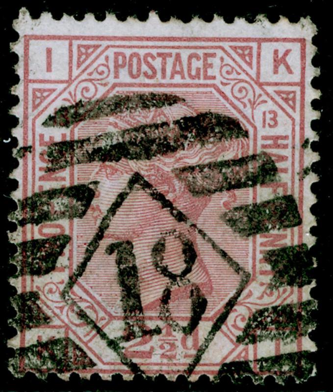 SG141, 2½d rosy mauve PLATE 13, USED. Cat £80. KI