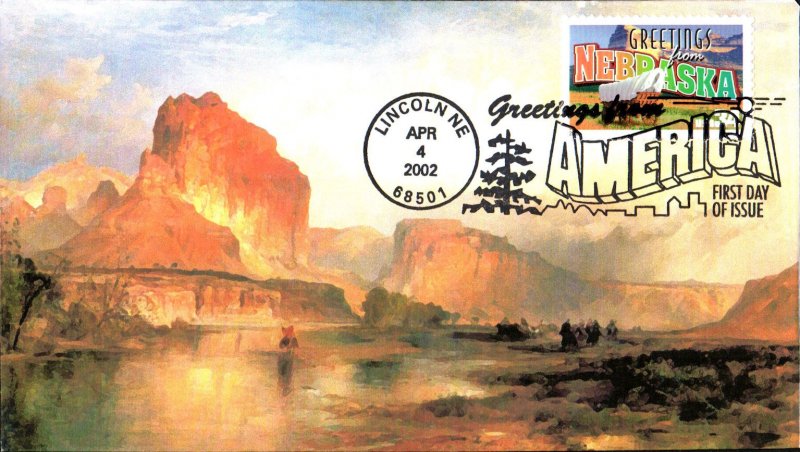 #3587 Greetings From Nebraska Heritage FDC