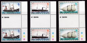 Falkland Islands 1978 Ships Complt (15) Stop Light Margin Gutter Pairs Sc.260-74