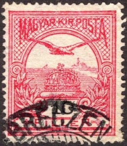 1908, Hungary 10f, Used, Inverted watermark, Sc 72