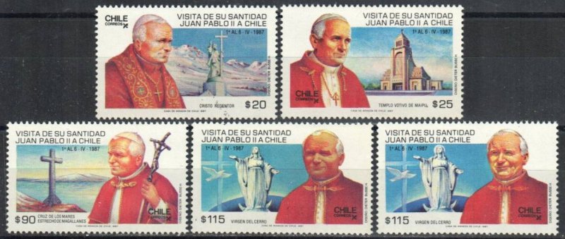 Chile Stamp 744-747B  - Pope John Paul II visit